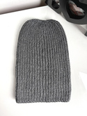 NANA Beanie-Mütze aus Baby-Merinowolle 20 Dunkelgrau handgemacht