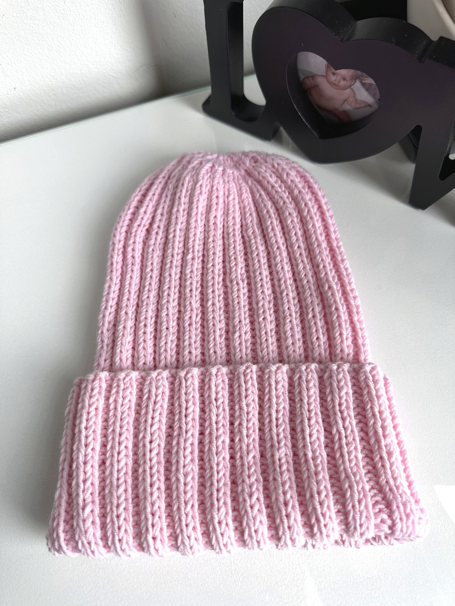 HELLI – czapka merino wywijana 100% Baby Merino 05 Jasny Róż