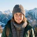 LAURIN Mütze mit Umschlag 100% Alpaka 506/100 Dunkelgrau