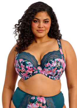 Biustonosz Elomi LUCIE EL4490TOL Uw Plunge Bra - Stretch Teal Floral