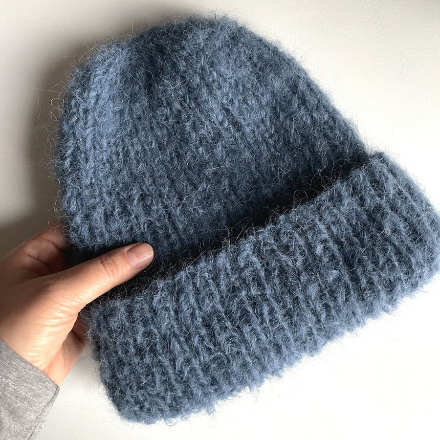 WATA CUKROWA Women's Alpaca Beanie 07 jeans niebieski