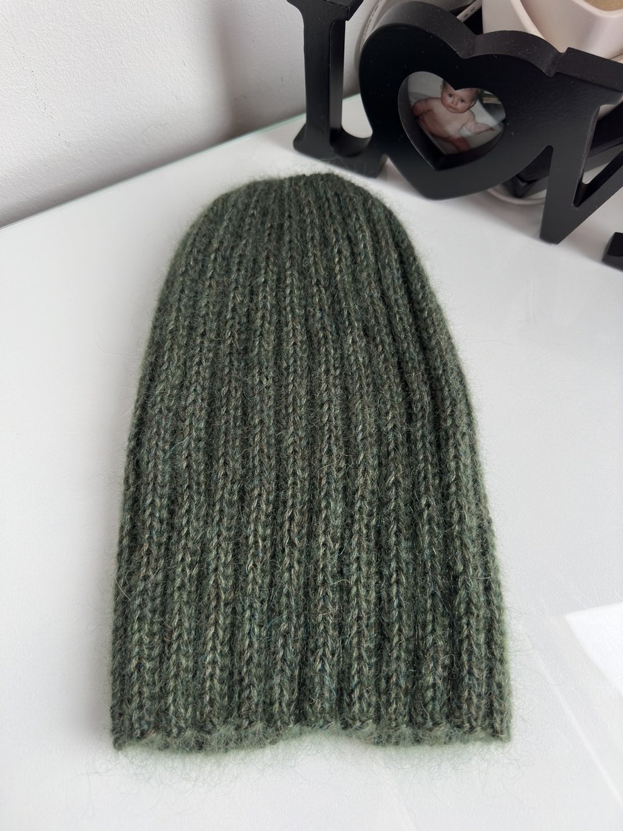 Ręcznie robiona Czapka MARGARET 2.0 100% Alpaka plus 2x nitka moher z jedwabiem 7895/19 Ciemnozielony