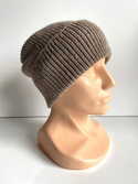 Wełniana czapka wywijana HELEN 100% Alpaka 618 Nugat