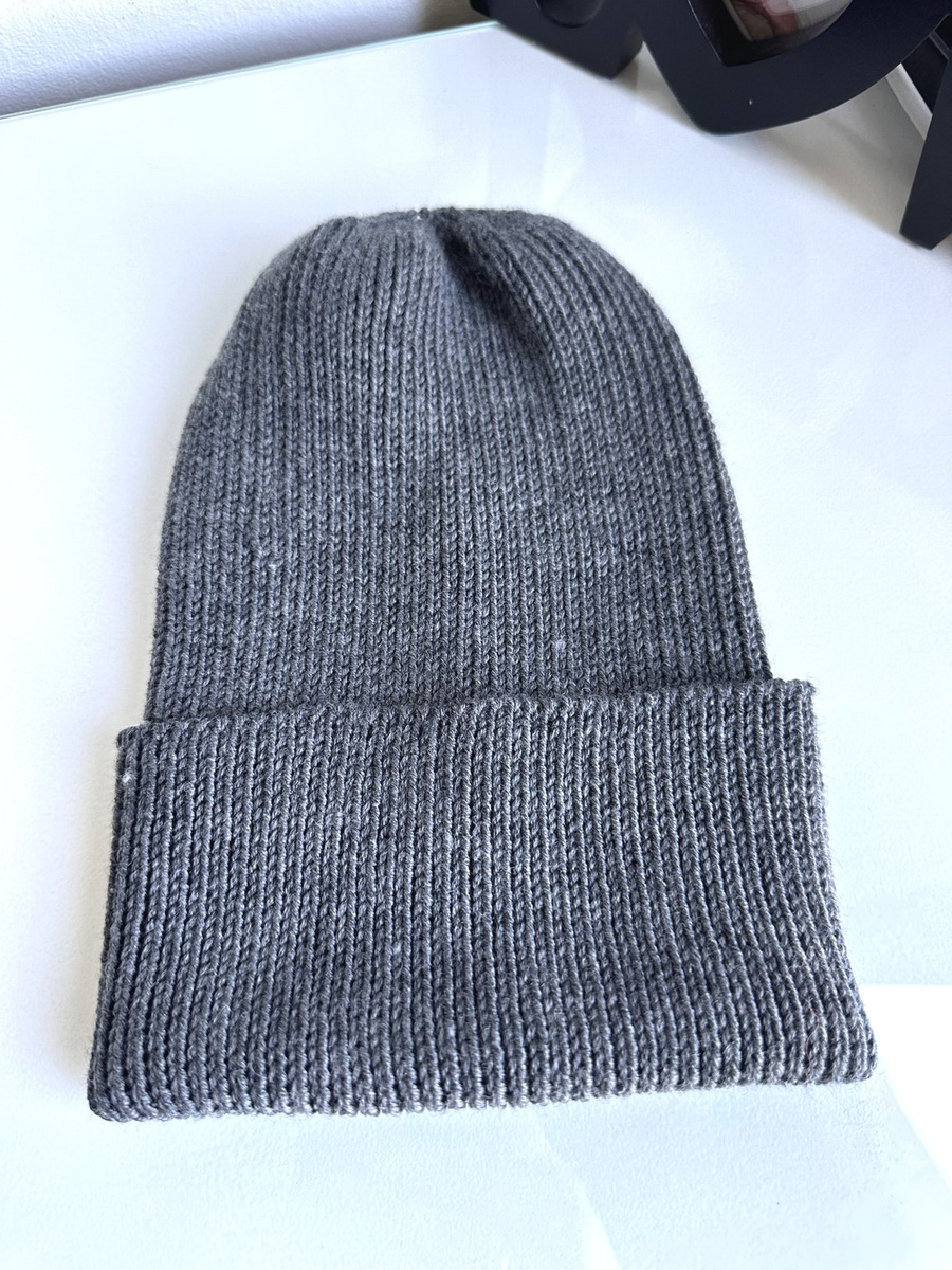 VARELLA – czapka merino beanie wywijana 100% Baby Merino 20 Ciemny szary