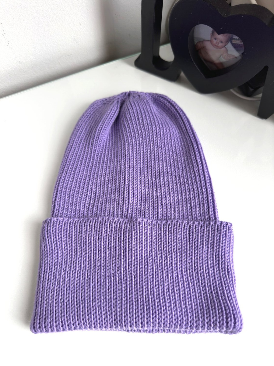 VARELLA – czapka beanie z wełny merino 100% Baby Merino 14 fioletowy, jesienno-zimowa