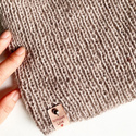 AUREA – ręcznie robiona ciepła czapka beanie merino + moher i jedwab damska 23/20 Jasny Beż