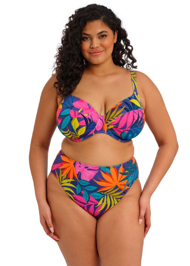 Majtki bikini Elomi PORTO RAFTI ES803372INO Mid Rise Bikini Brief Indigo