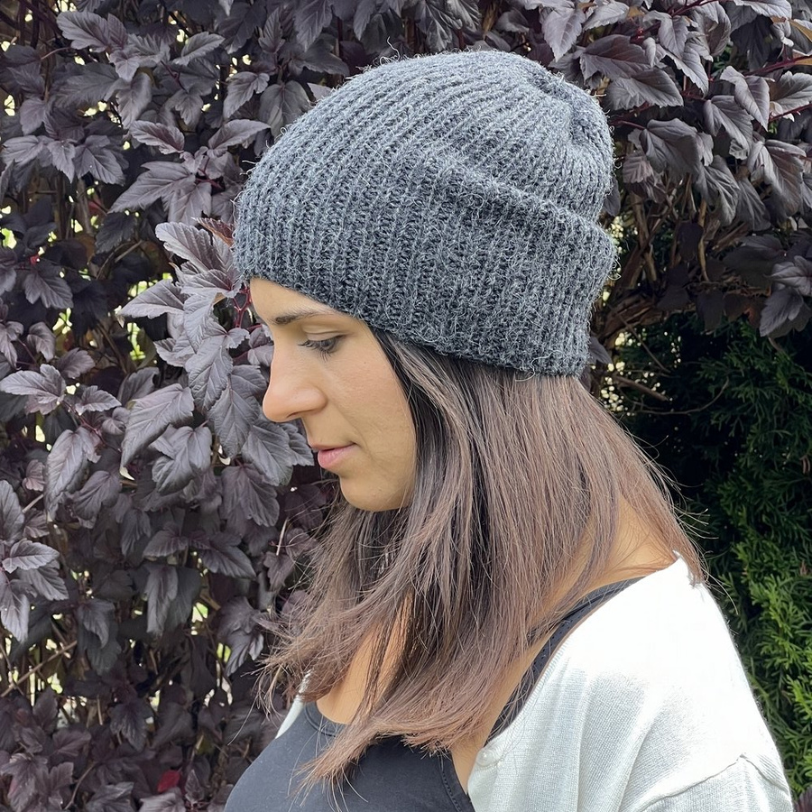 KIARA Beanie 100% Alpaca 506 Dark Grey