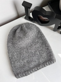 CHMURKA – czapka beanie z alpaki damska ręcznie robiona 04 Średni Szary