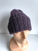 LAURIN Beanie 100% Alpaca 9023 Fioletowa Mgiełka
