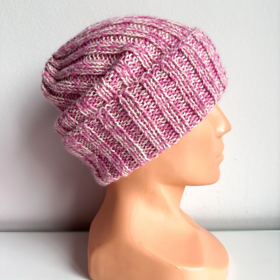 LAURIN Turn-Up Beanie 100% Alpaca 9034/100 Płatek Róży