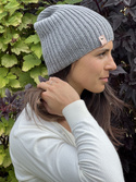 NANA Beanie-Mütze aus Baby-Merinowolle 19 Grau handgemacht