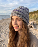 NELLI – ręcznie robiona czapka merino beanie 28 Srebrny Zmierzch