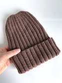 HELLI – czapka zimowa merino wywijana 52 Czekolada, unisex