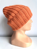HELLI – czapka merino wywijana 100% baby merino 36 pomarańczowy jesienno-zimowa unisex
