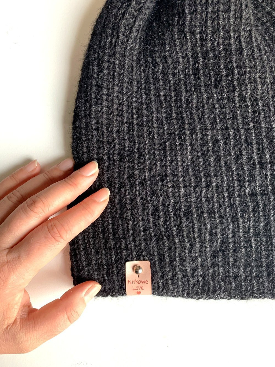 KIARA Handgemachte Beanie-Mütze aus 100% Alpaka 8903 Schwarz