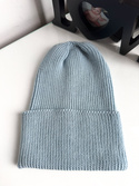 VARELLA – czapka merino beanie wywijana 100% Baby Merino 43 Jasny Morski