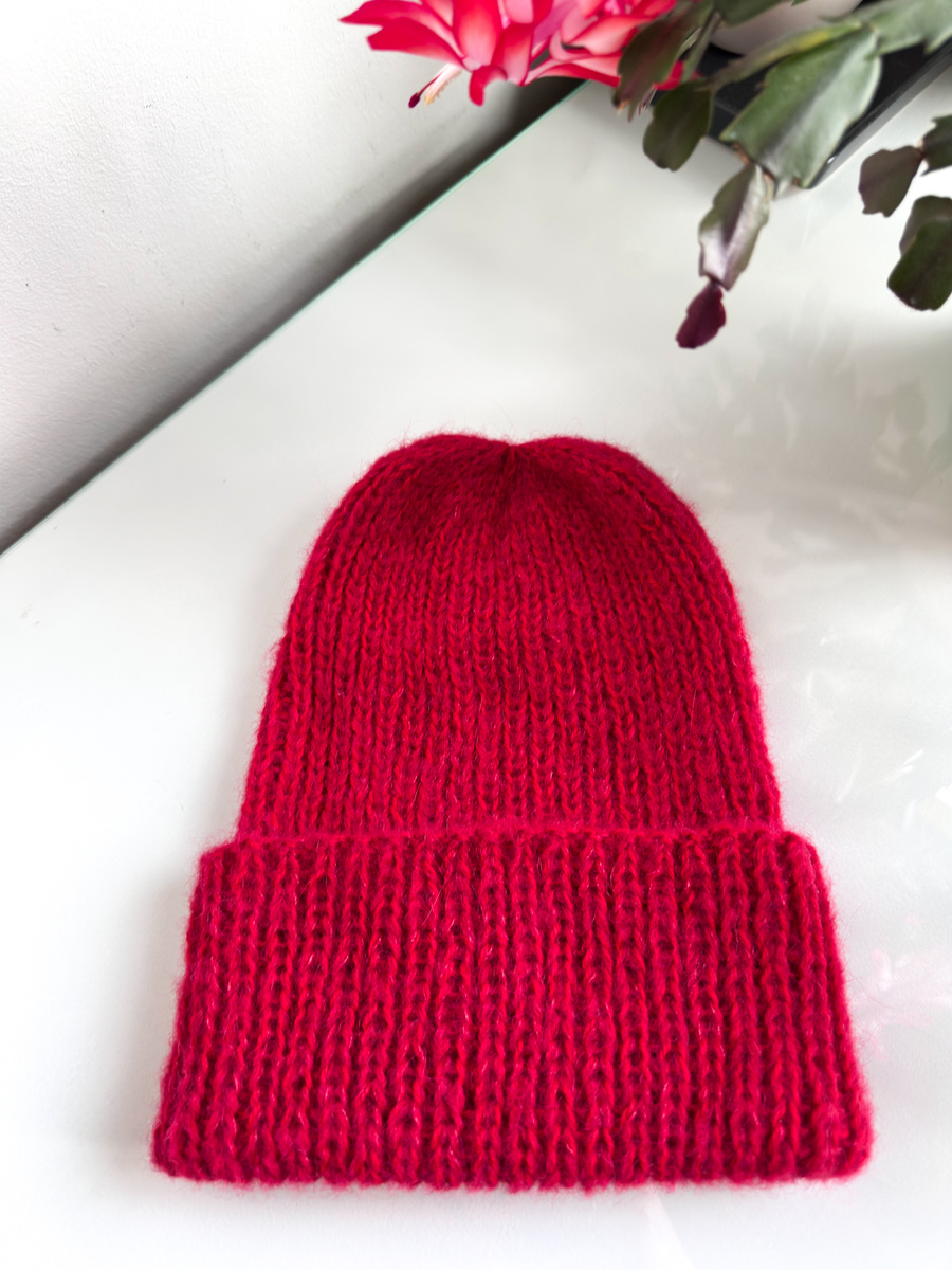 MORGANA – czapka damska handmade alpaka + merynos 3620/07 Czerwony