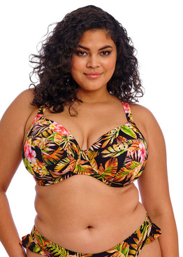 Biustonosz kąpielowy Elomi Swim TIGER VALLEY ES802302BLK Uw Plunge Bikini Top Black
