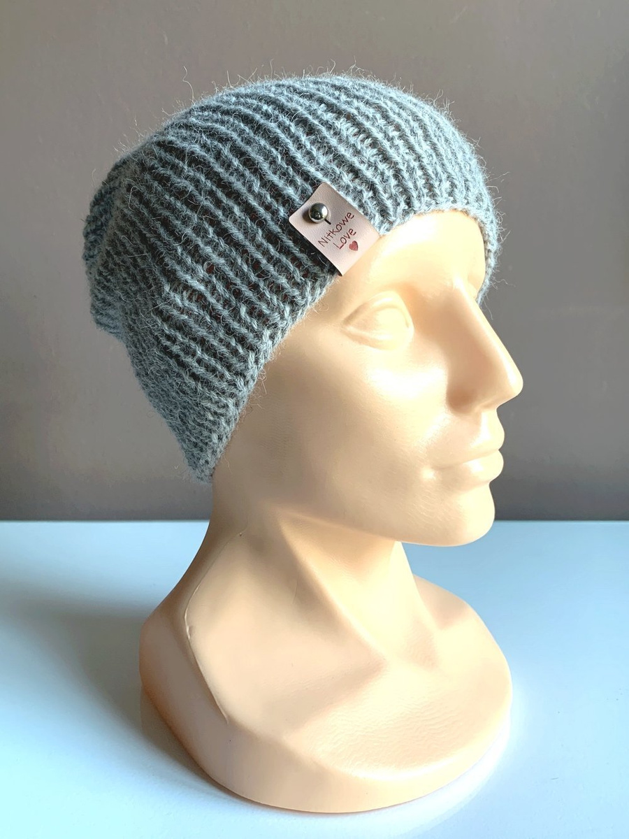 KIARA Beanie-Mütze aus 100% Alpaka 501 Hellgrau Damen
