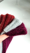 MARGARET Handgemachte Mütze Alpaka + Mohair und Seide 9037 Jasna Morska Zieleń