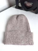 NANA – czapka wywijana z wełny baby merino 23 Jasny Beż