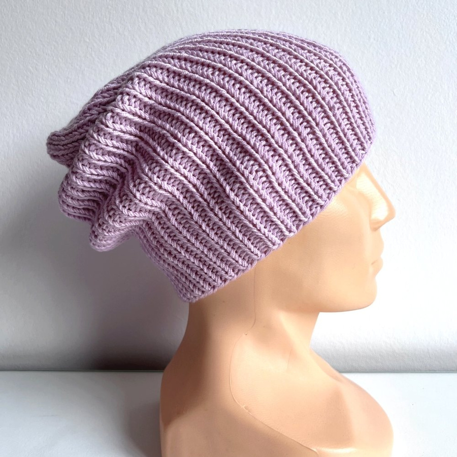 NANA – czapka beanie z wełny baby merino 26 Jasny Stary Róż