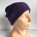 Czapka wywijana Ściągacz 100% Baby Merino Ciemny Fiolet