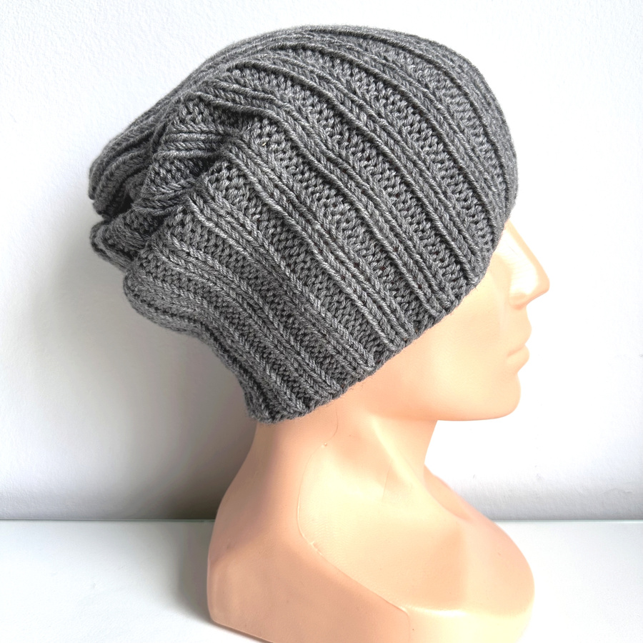 HELLI Beanie-Mütze 100% Baby-Merinowolle 19 Grau