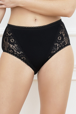 Figi Italian Fashion JOSMI MAXI Majtki wysokie figi z koronką, czarne