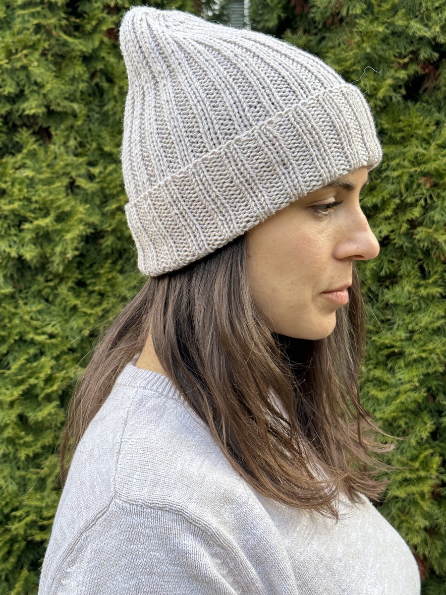 HELLI – czapka merino beanie wywijana 100% Baby Merino 23 Jasny Beż unisex zimowa