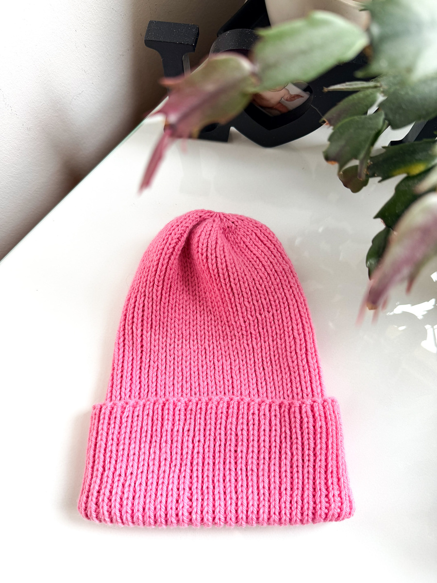 Czapka wywijana NANA 100% Baby Merino 24 Jasnobłękitny