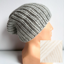 JANKA – gruba czapka wełniana beanie damska Nitkowe Love 01 Ecru