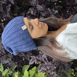 LAURIN – czapka z alpaki 100% damska beanie 6360 Nocne niebo zimowa