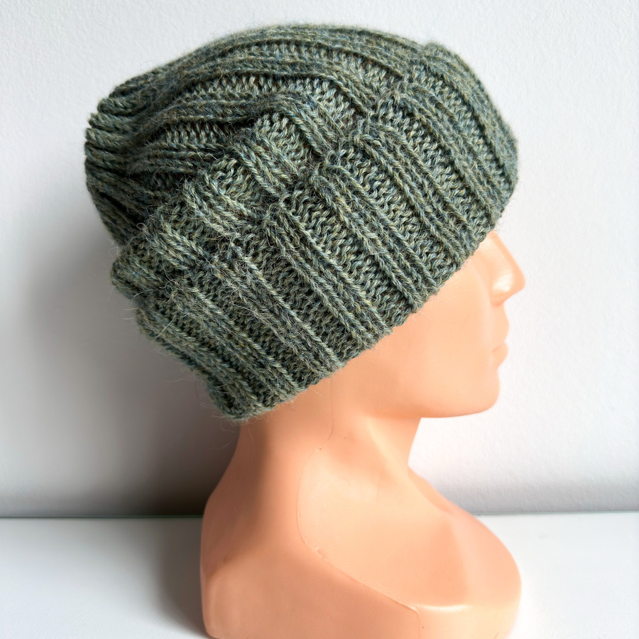 LAURIN Turn-Up Beanie 100% Alpaca 7323 Morska Mgła