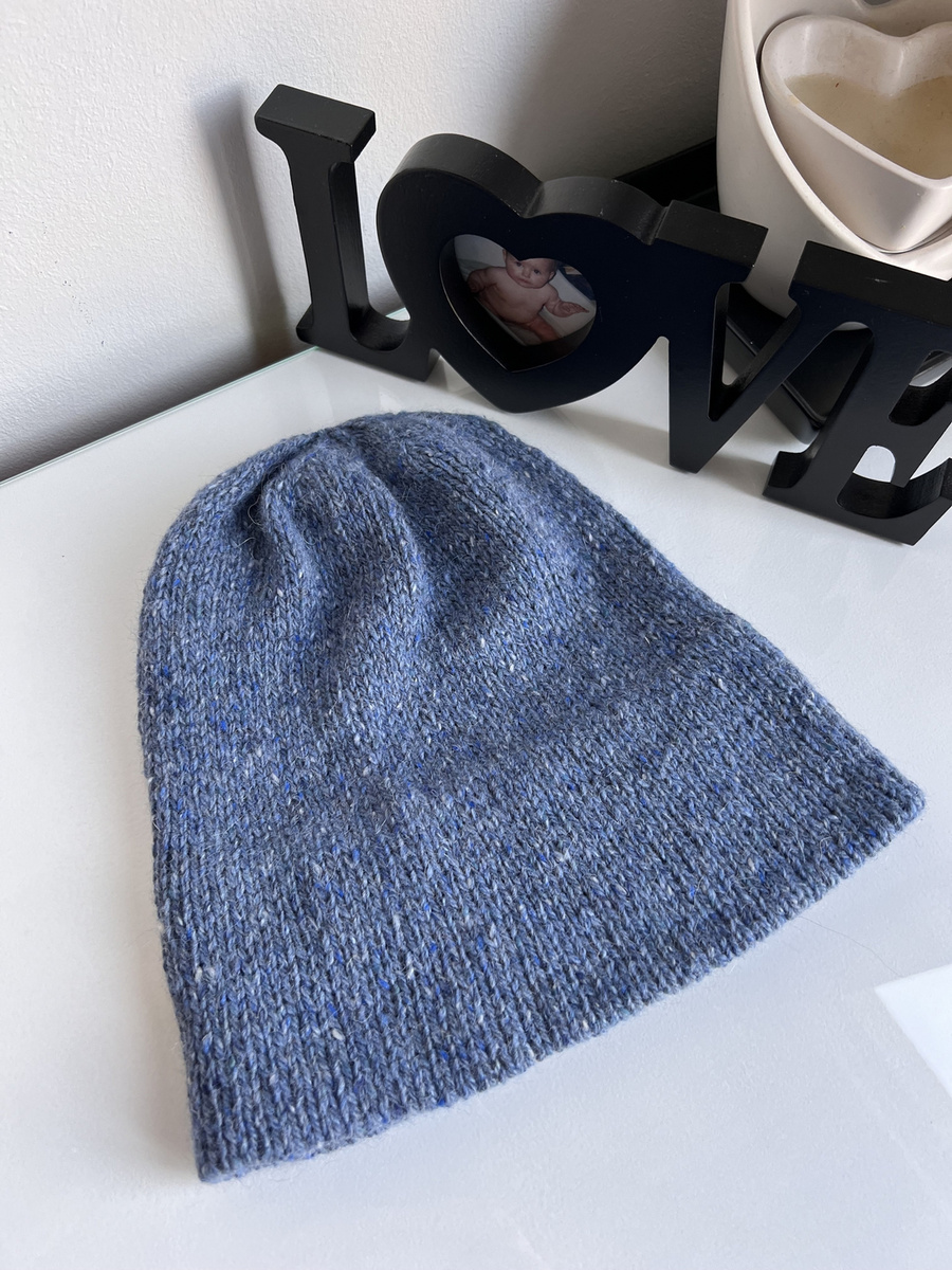 Ręcznie robiona Czapka hand made Tweed RONIA 10 Dżins