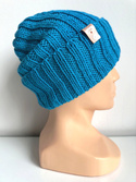 HELLI – czapka beanie wywijana 100% baby merino 32 turkusowy