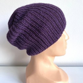 KIARA Beanie-Mütze aus 100% Alpaka 4400 Dunkelviolett