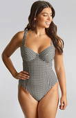 Strój kąpielowy jednoczęściowy Panache GINGHAM SW1720A Paloma Balcony Swimsuit Black Gingham