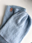 SOPHIA – ręcznie robiona ciepła czapka damska beanie merino + moher i jedwab 11/07 Błękitny Stalowy