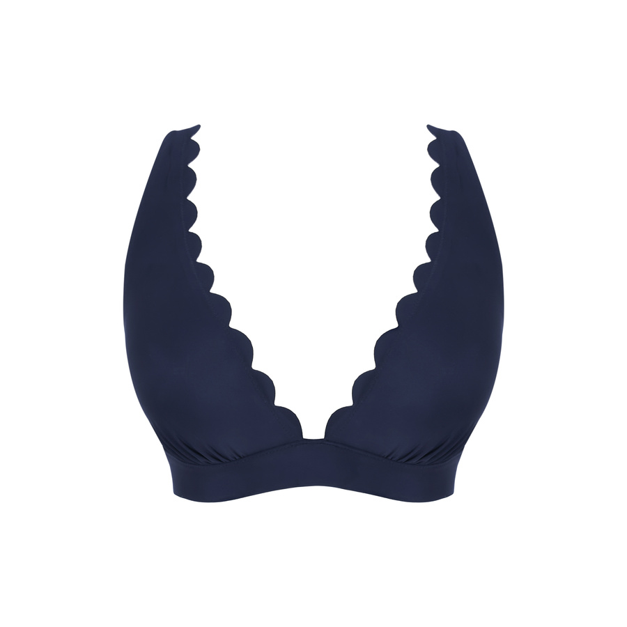 Biustonosz kąpielowy Panache Swim SIGNATURE SCALLOP SW1764C KARA Non Wired Plunge Bikini Top Signature Ink Blue