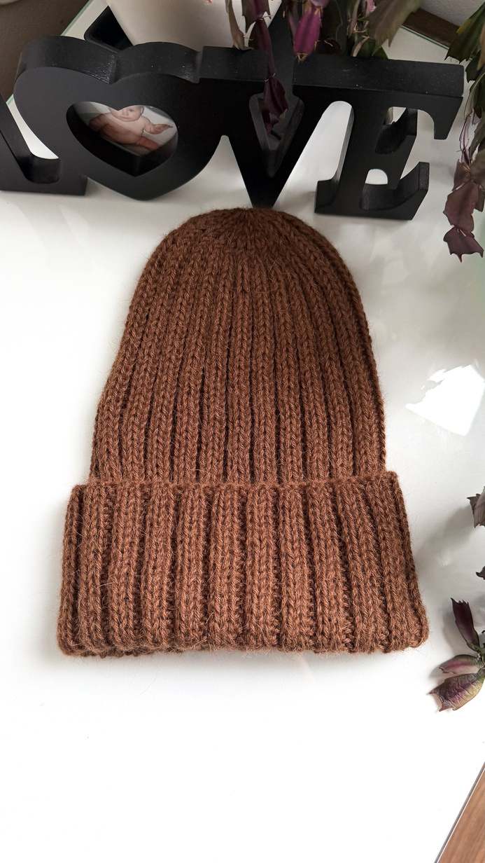 LAURIN Beanie 100% Alpaca 9042 Kasztan
