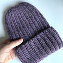 LAURIN Beanie 100% Alpaca 9023 Fioletowa Mgiełka
