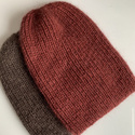 Handgemachte Damenmütze AUREA 100% Baby Merino plus Mohair und Seide 51/36 Bordeaux