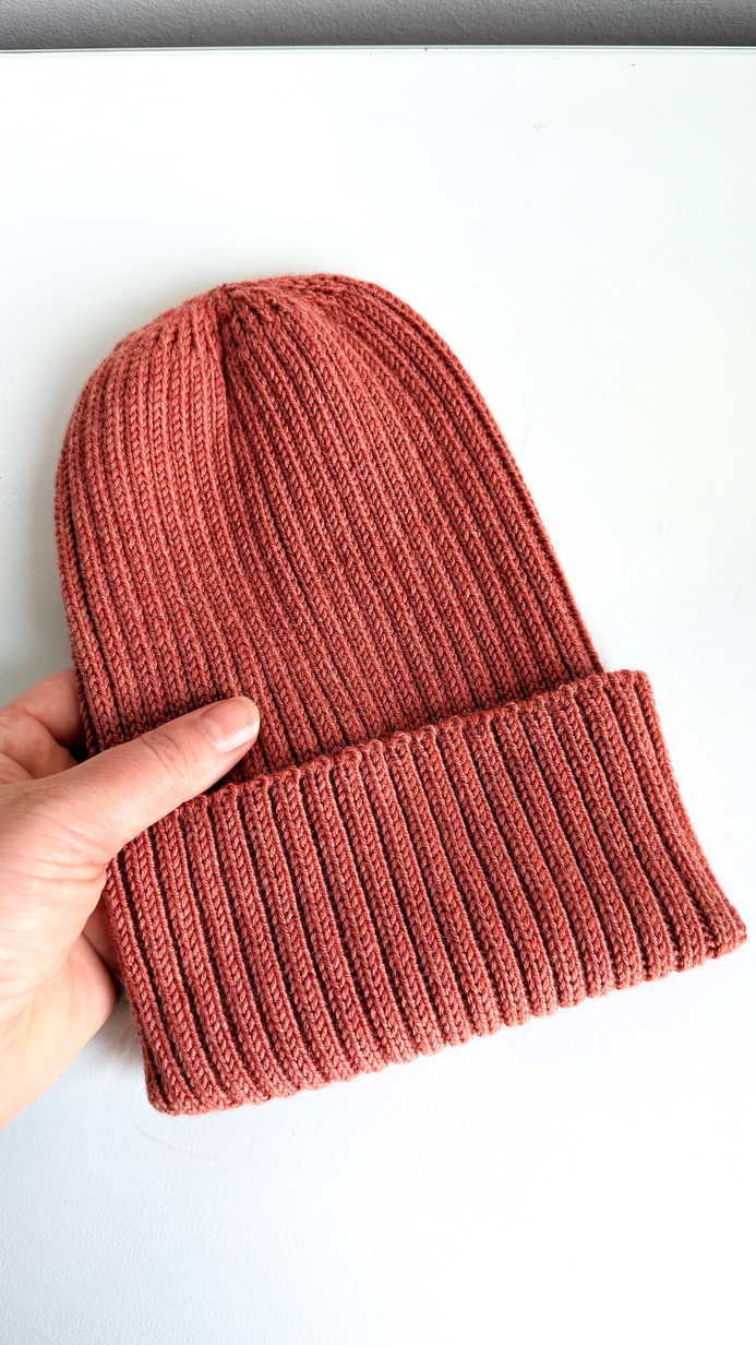 VELLA Beanie 100% Baby Merino Wool 48 Blush