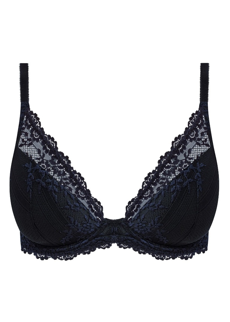 Biustonosz Wacoal EMBRACE LACE WA853291003 Plunge Underwire Bra Black/night Sky