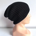 NANA – czapka beanie z wełny baby merino 21 Czarny, jesienno-zimowa