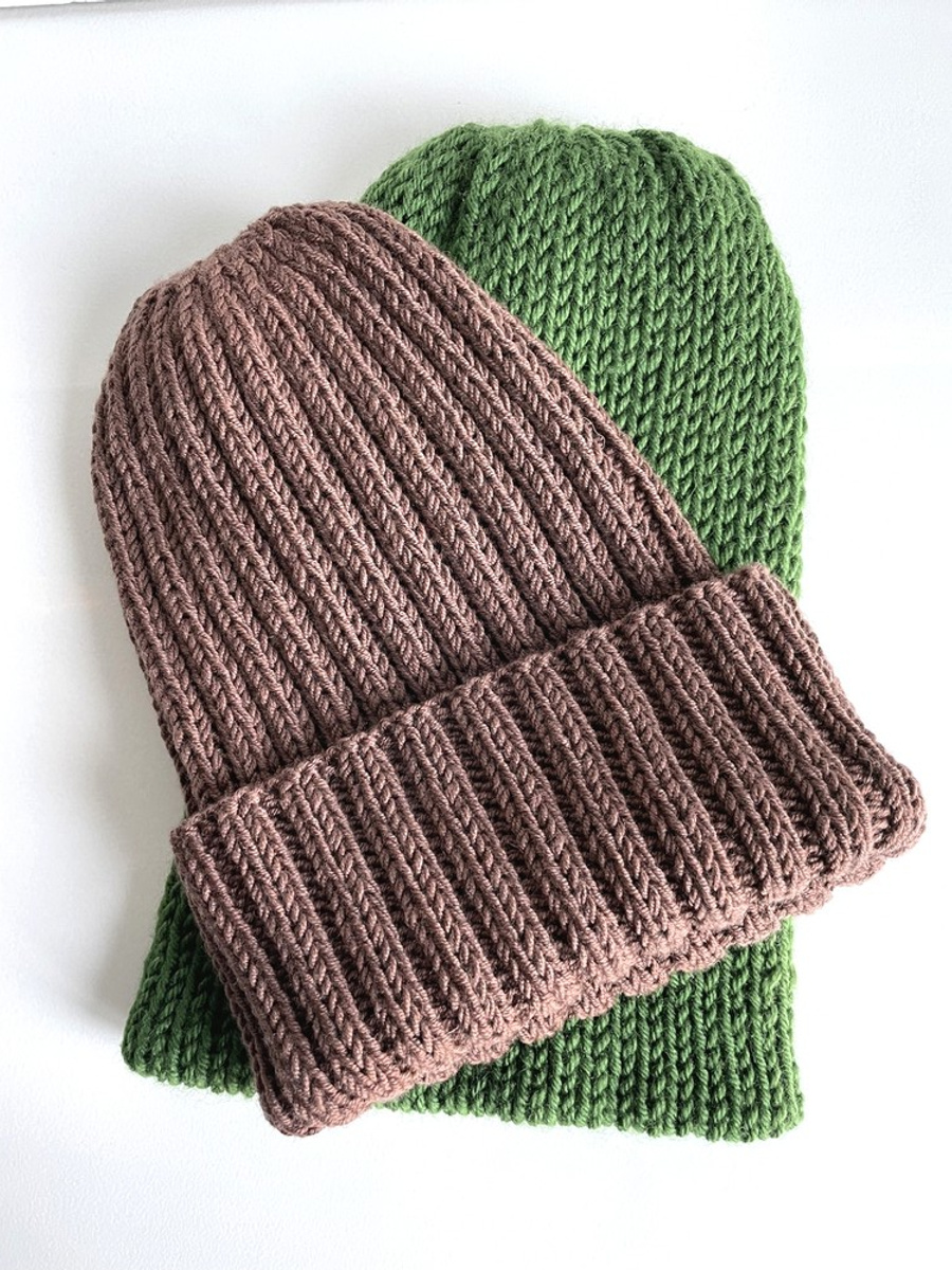 HELLI – czapka zimowa merino wywijana 52 Czekolada, unisex