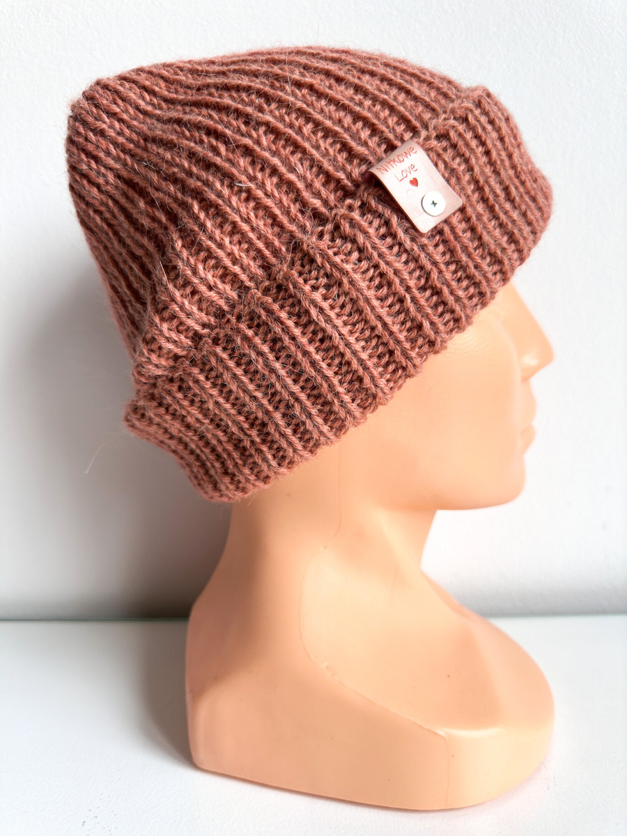 KIARA Turn-Up Beanie 100% Alpaca 9026 Blush Winter