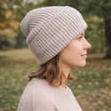 Czapka wywijana HELEN 100% Alpaka 9036 pszeniczny